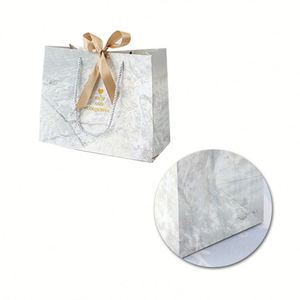Color Marble <b>Pattern</b> Design Retail Shopping Packaging <b>Paper</b> Gift Bag Bottom 3D Cutting Process - Product Image 6
