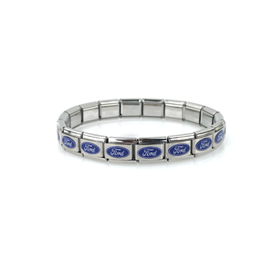 Colorful Printed Italian Square <strong>Elastic</strong> Steel Watch Strap Chain Fashion Charm Bracelet With Whole Printing Italian <strong>Module</strong> - Product Image 3