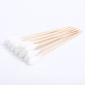 Industrielle Verwendung Pistolen reinigung Sauberer Holzgriff Runde Spitze Bambus Baumwolle Holz knospen Ohr stäbchen Tupfer - Product Image 1