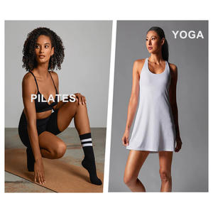 Chaussettes de Pilates de pantoufle de Yoga d'intérieur professionnel de Fitness antidérapant pour femmes de conception libre de haute qualité - Product Image 6