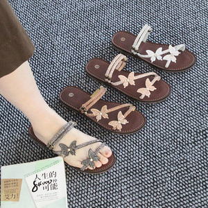 Nouvelles sandales et pantoufles d'été pour femmes, design décontracté, durables, respirantes, ornées de cristaux, légères, vente en gros - Product Image 1
