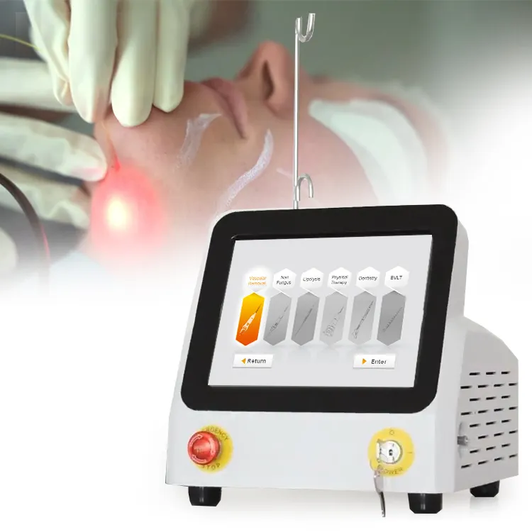 Медицинский волоконный лазер 980 нм 60 Вт липолиз для подтяжки кожи лица, удаление жира, пластиковое лазерное устройство