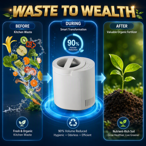 Compostador Eléctrico de Alimentos, Máquina de Compostaje para Encimera de Cocina, Contenedor de Compostaje Doméstico de 2.5L, Control de Olores, Fertilizante Rápido para el Hogar - Product Image 1