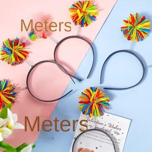 Rainbow <span class=keywords><strong>Skittles</strong></span> Diadema Carnaval Payaso Fiesta Peluca Corona Bola de pelo Accesorio Primavera Diadema - Product Image 4