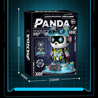 Blocs de construction Panda, jouet de construction mécanique Panda, modèle de robot de style technologique avec base lumineuse pour la décoration de la salle de jeux
