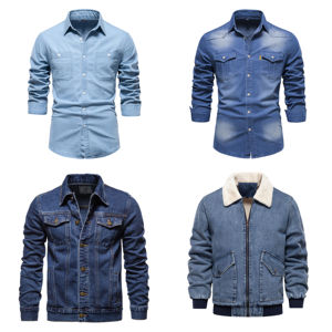 Usine directe hommes Long Denim grande taille hiver extérieur mode manteau vêtements pour hommes - Product Image 4