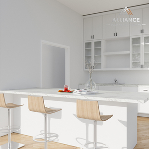 White Shaker Style Kitchen Cabinets Set | Custom Affordable Kitchen Cabinets For American Builders | White Oak Shaker Cabinet - Product Image 1