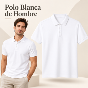 <b>Polo</b> Blanca De Hombre Classic <b>White</b> Pique Short Sleeve <b>Polo</b> Shirt Clean Minimal Style Custom Embroidery logo - Product Image 1