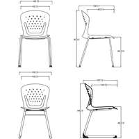Chaise ergonomique monobloc en PP moulé, design moderne, légère, pliable et empilable, pour salle de classe, étudiant, bureau, formation, visiteur