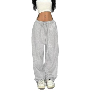 Wholesale Women's Oversized Cotton Casual Sweatpants Baggy Joggers with Wide Leg Loose Fit Streetwear Fashionable Trousers - Product Image 1