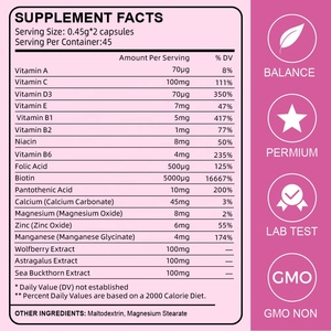 Multivitamines ODM/OEM pour adultes, soutien nutritionnel quotidien, avec vitamines A, B, C, D3, E, etc., 90 capsules - Product Image 5