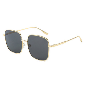 Lunettes de soleil carrées surdimensionnées de style coréen pour femmes, protection UV400, monture métallique, style urbain tendance, verres PC 0194-B7 - Product Image 3