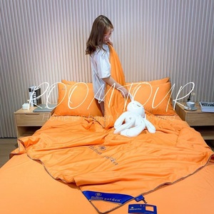 Juego de ropa de cama con bordado de Hotel, edredón fresco de seda desnuda, para casa, Hotel y apartamento, 4 Uds. - Product Image 6