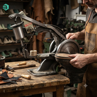 Machine manuelle de réparation de chaussures sans alimentation électrique - Équipement de couture du cuir à manivelle avec cadre en fonte