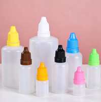 Flacon en plastique PE transparent rond tendance de 3ml, 5ml, 10ml, 15ml, 20ml, 30ml, 50ml, 100ml avec bouchon blanc pour emballage de liquides