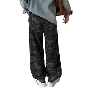 <span class=keywords><strong>Pantalon</strong></span> décontracté pour femme, style américain, ample, droit, à jambes larges, respirant, taille élastique, taille haute, nouveau pour l'automne, 0779 - Product Image 5