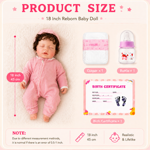 BAkwbwBY Muñeca Bebé <span class=keywords><strong>Reborn</strong></span> Realista de Silicona Sólida de 18 Pulgadas, Certificada por ASTM, con Expresión de Sueño - Product Image 4