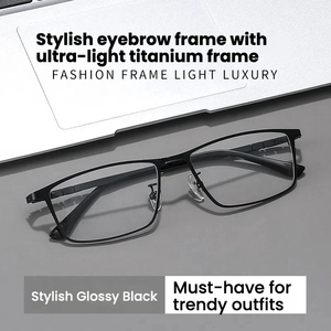 Montura de Gafas Ópticas de Titanio Puro de Alta Calidad, Ultraligeras, con Protección Anti-Luz Azul, para Hombre, Diseño Cuadrado para Lectura - Product Image 5