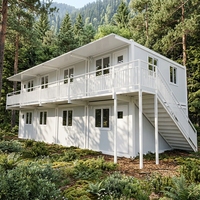 Maison conteneur modulaire préfabriquée portable à double étage, démontable, pour camp de travail, bureau ou zone sinistrée