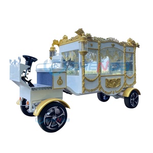 Factory Customized Vintage White Coffin Carriage Horse Wagon Antique Horse Drawn Buggy Electric Funeral Horse Hearse - Product Image 1