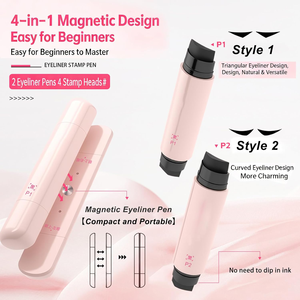 2 Piezas de Delineador de Ojos con Sello Magnético para Ojos de Gato, Lápiz Delineador de Ojos con Sello, Larga Duración, Resistente al Agua, Delineador Líquido para Principiantes - Product Image 3