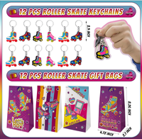 Bracelets claquant, porte-clés, pailles à boire, autocollants de tatouage, accessoires, jouets, cadeaux, kits de goodies et de faveurs pour fête sur le thème des rollers