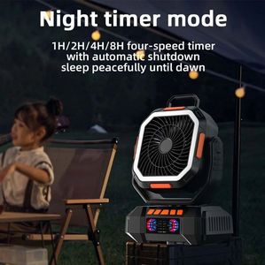 Ventilador Portátil Recargable Solar USB F22 de 40000mAh para Camping con Luz, Control Remoto y Cuatro Velocidades de Viento - Product Image 5