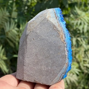 200-300g Material de cristal de cuarzo para adornos, cristal curativo, espacios en blanco para grabado, piedra en bruto, grupo de cuarzo geoda azul floral - Product Image 5
