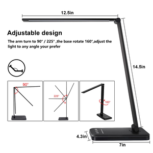Lampe de bureau LED tactile portable à 5 couleurs, style nordique, avec variateur d'intensité et chargeur USB pour lecture sur table – Vente en gros - Product Image 4