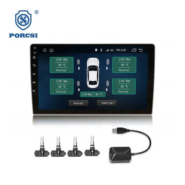 China Factory Tire Pressure Monitoring System Android TPMS for Android Navigation with 4 Internal Sensors USB TPMS