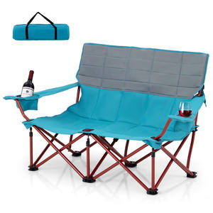 Canapé de camping pliable surdimensionné avec porte-gobelets, rembourrage épais, cadre en aluminium pour la plage, les voyages et l'extérieur - Product Image 5