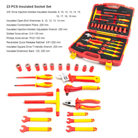 Ensemble d'outils à douilles isolées professionnels de 23 pièces 1000V VDE GS IEC 60900