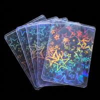 Porte-cartes holographique professionnel JIN OU 3"x4", Toploader rigide transparent en PVC avec paillettes en forme de cœur pour cartes TCG et cartes d'idols