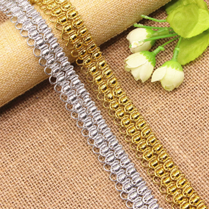 <span class=keywords><strong>TROYA</strong></span> 1.5cm/2cm Eco-Friendly 100% Poliestere Fai da Te Tessuto Erkoumi Oro Argento Ricamato con Paillettes Passamaneria in Pizzo Motivo Geometrico - Product Image 4