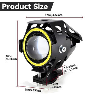 Projecteurs LED pour moto U7 Mini, feux de route 12V 30W 6500LM, montage universel, feux antibrouillard à angle large - Product Image 6