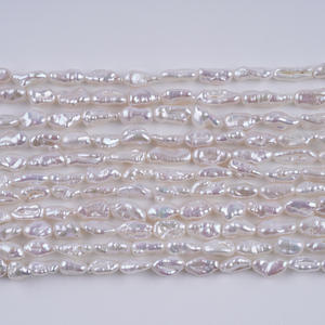 Collar de Perlas de Agua Dulce Naturales de Zhuji, 4-6 mm, Color Blanco y Rosa, Orificio Recto, Tamaño Corto, Collar de Perlas Semiterminado para DIY - Product Image 2