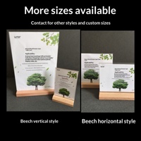 Support de signalisation de table en bois de hêtre en forme de T Takumi C801-C812 A4 pour affichage de menus de restaurant et décoration intérieure, impression UV personnalisée