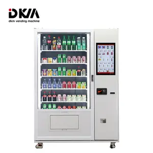 DKM moderno smart touch screen refrigerato bevanda alimentare snack combo funzione di sollevamento elevatore distributore automatico