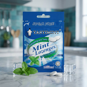 Caramelos de Menta y Limón Sin Azúcar HALAL Tastimint, con Sorbitol y Stevia, Refrescantes y Deliciosos, en Bolsa con Cierre Hermético, Malasia - Product Image 1