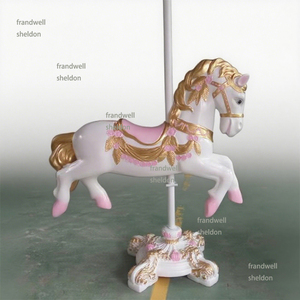 Pháp Carousel phong cách nhựa thủ công ngựa | khung kim loại với điểm nhấn gỗ | mục sưu tập độc đáo của & trang trí nhà | miễn phí - Product Image 2