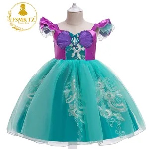 Vestido de princesa Ariel de <span class=keywords><strong>sirena</strong></span> para niñas, disfraces de Cosplay para niñas, ropa de Halloween - Product Image 1