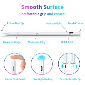 Lápiz óptico capacitivo para <span class=keywords><strong>iPad</strong></span>, lápiz activo <span class=keywords><strong>con</strong></span> función magnética de rechazo de Palma, Compatible <span class=keywords><strong>con</strong></span> <span class=keywords><strong>iPad</strong></span> 2018 y posterior - Product Image 3