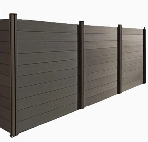 ライトLED壁フェンスパネル屋外WPCフェンス装飾パネル付き簡単設置WPCプライバシーフェンス金属アルミニウム - Product Image 1