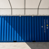 Abri conteneur à toit en pente 20x20 pieds avec paroi arrière, résistant aux UV, tente de rangement portable entre conteneurs maritimes
