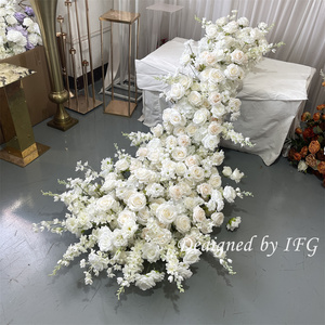 IFG corredor de cascada de flores hecho a mano con <span class=keywords><strong>blanco</strong></span> y para flores de champán gran oferta Decoración de mesa de cola grande para boda Día de la madre - Product Image 2
