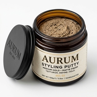 Pâte coiffante mate à tenue forte, cire coiffante soluble dans l'eau, crème modelante pour cheveux à l'aspect naturel, 100g