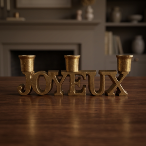 Joyeux Sonnet Decor Porte-bougie votif en aluminium fait main, décoration de Noël pour la maison, support de lettres durable, impression numérique 1 - Product Image 2