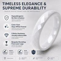 Offre Spéciale – Bague de Mariage en Céramique Multifacettes 6mm, Colorée et Étincelante, Hypoallergénique, Bijou Unisexe, Expédition Rapide, Favori des Livestreams