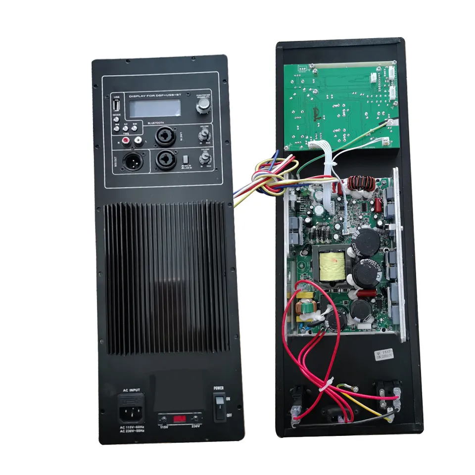 Pro ses dsp monoblok mikser sınıf d güç amplifikatörü modülü ses kurulu dsp amplifikatör için hoparlör
