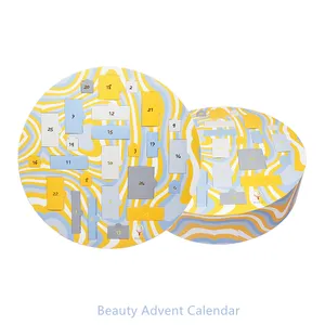 Embalaje de Navidad Regalo Cosmético Papel de cartón vacío 25 días Calendario de Adviento Caja Calendario de Adviento de belleza